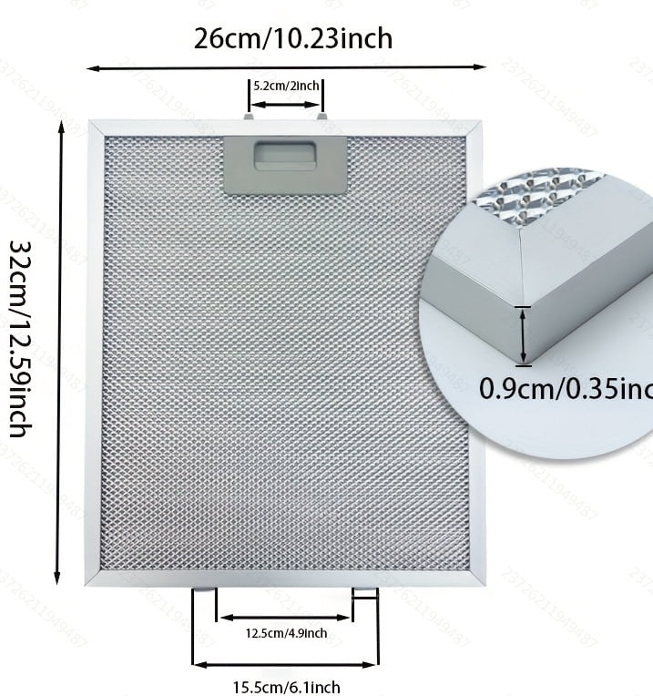 2PCS Cooker Hood Filters Metal Mesh Extractor Vent Filter 320X260mm Kitchens Hoods Oil Filter Range Hood Grease
