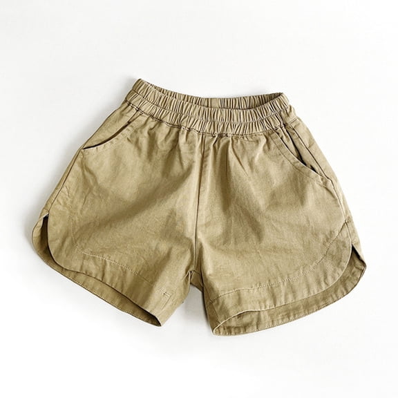 Shorts for Girls Khaki High Waist Straight Leg Athletic Causal Summer Girl Clothes Girl Shorts Size 2-3 Years