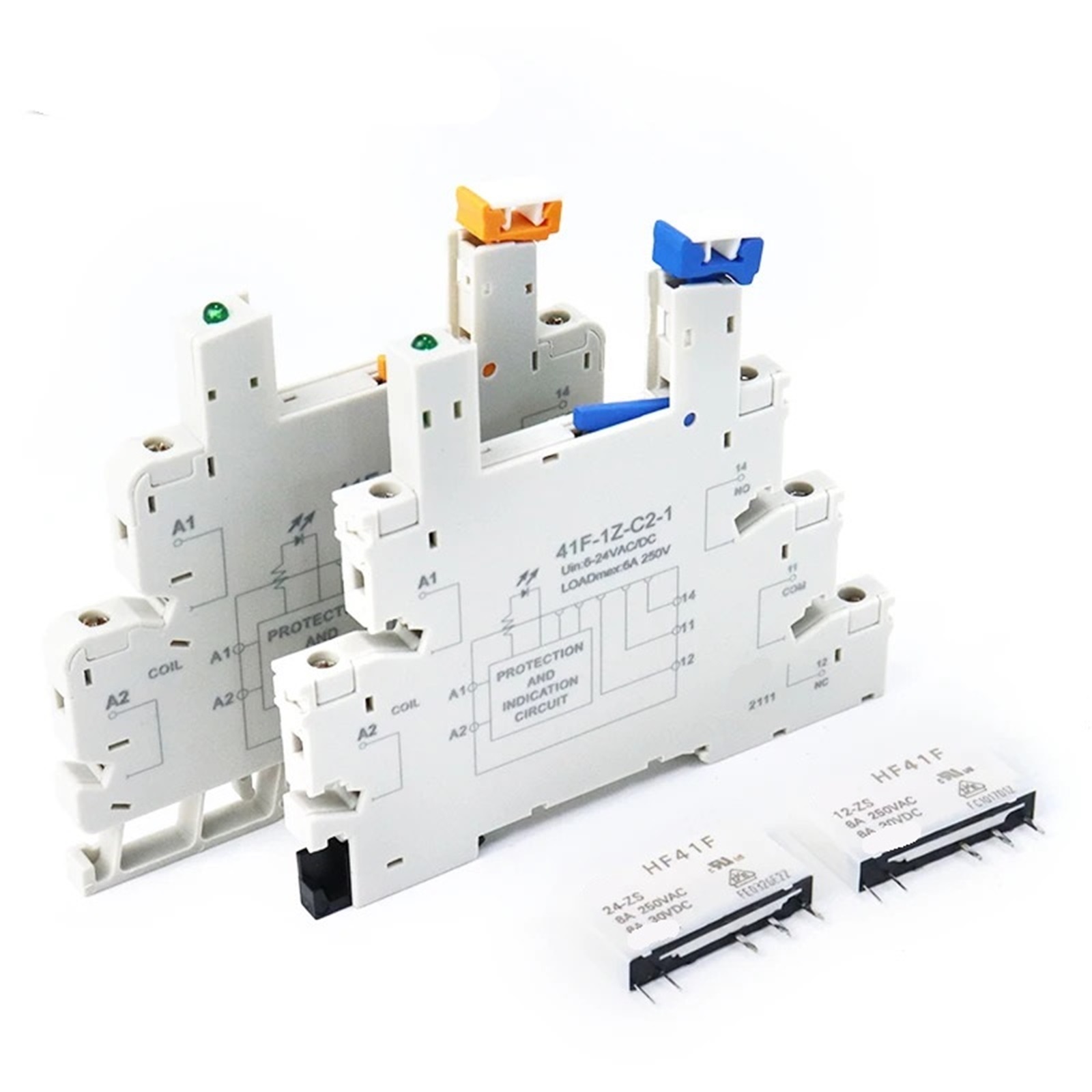 EJYWPSWD Ultra Thin Relay Module DIN Rail Mounting HF41F 12-ZS 24-ZS Ultra Slim Ultra-thin Electromagnetic Relay DC 12V 24V 6A with LED
