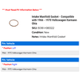 thumbnail image 2 of Intake Manifold Gasket - Compatible with 1966 - 1970 Volkswagen Karmann Ghia 1967 1968 1969, 2 of 2