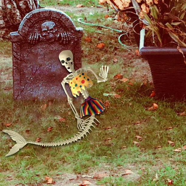 RKSTN Fall Decorations for Home Life Size Skeleton Mermaid