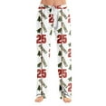thumbnail image 6 of Adult Fashion Loose Christmas Print Casual Pants with Drawstring Elastic Waist, Comfortable Sleepwear and Loungewear Trousers for Home Use,White,XL, 6 of 7