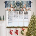 thumbnail image 4 of Winter Christmas Valances for Windows, 42 x 18in, Tree Snowman Snowflake Stars Rod Pocket Kitchen Valance Curtain Light Filtering Window Treatments for Living Room Bedroom, 1 Panel, 4 of 7