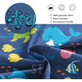 thumbnail image 3 of Kids Shower Curtain for Bathroom Decor 72Wx72H Cartoon Fish Whale Bath Accessories for Boy Girls Cartoon Underwater Ocean Theme Sea Animal Nature Shark Turtle Fabric 12 Pack Hooks WW-INHC, 3 of 6