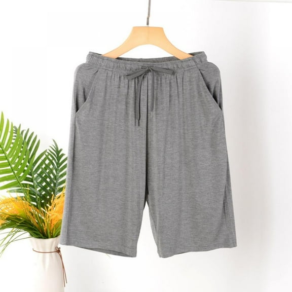 Wisremt Mens Sleeping Stretch Boxer Shorts Ultra-Soft Lounge Pajama Bottoms with Pockets