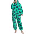 thumbnail image 2 of Mono con Capucha Difusa Ropa de Dormir Lindo Estampado de Animales Cálido Manga Larga Pantalones Largos Pijamas de Lana Mono para Mujeres Hombres Tipo 6 S, 2 of 6