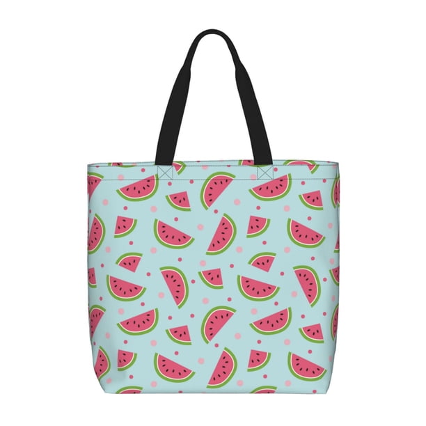 Fotbe Watermelon Bolsa Tote con Estampado para Mujer, Bolsos con Cremallera, Bolsa de Hombro Casual de Gran Capacidad con Bolsillos Internos