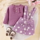 thumbnail image 2 of Odeerbi 6M-4Y Conjunto de Algodón Para Niñas Tops de Manga Larga de Punto Elástico Con Falda de Tirantes Con Estampado de Margaritas Conjunto de Dos Piezas Conjunto de Falda Floral, 2 of 7