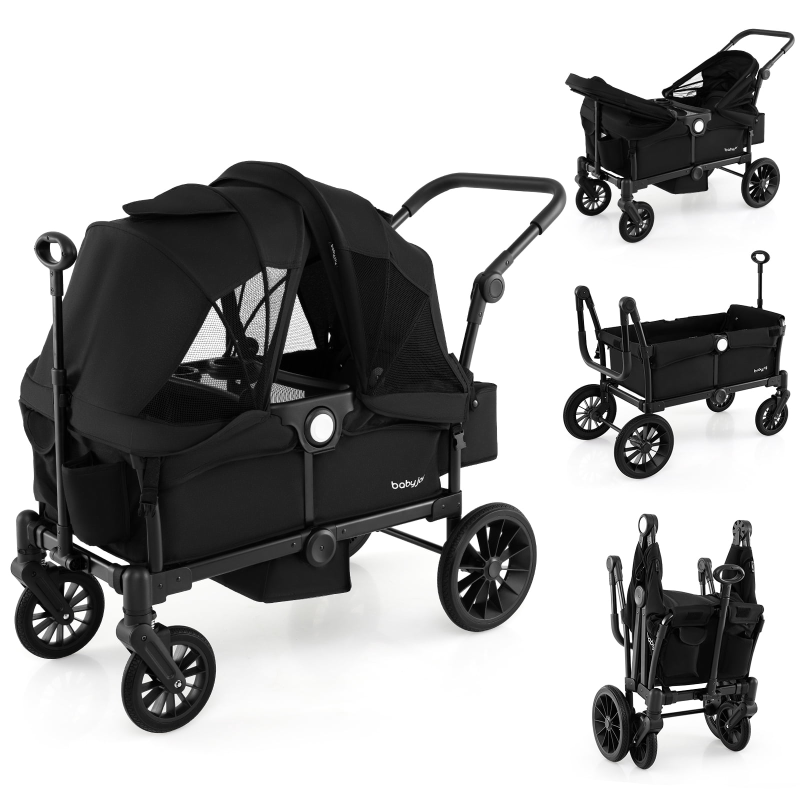 funyard, Expedition Wagon Stroller for 2 Kids, Lightweight, Black