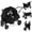 Black, variant on Babyjoy Wagon Stroller for 2 Kids Push Pull Double Stroller with Adjustable Handle Gray