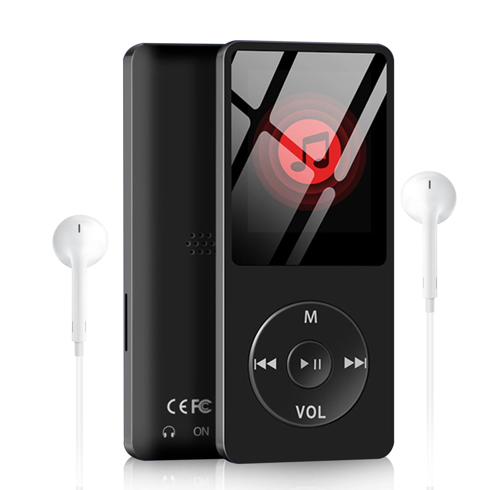 MP3 Player 64/32GB Supported with FM Radio &amp; Voice Recorder, Multi-Functional Slim Music Player with 1.8&quot; LCD Screen, Video Photo Play Text Reading Function, Earphone Included - 40Hrs Playing Time