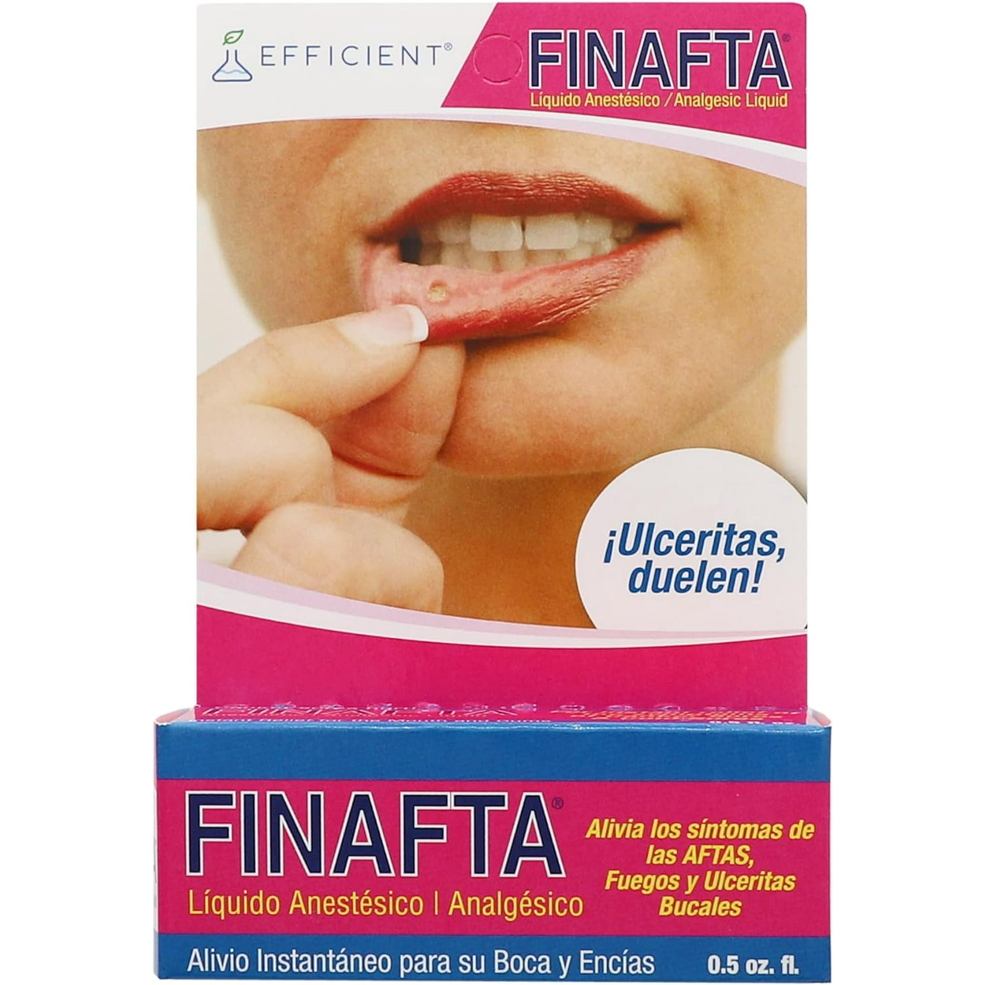Finafta Oral Pain Relief Liquid, Benzocaine 5%, Canker Sore & Mouth Ulcer Treatment, 0.5 fl oz