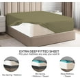 thumbnail image 5 of CGK Linens Extra Deep Pocket Single Fitted Sheet Only - Queen Size Wrinkle-Resistant & Comfy Bottom Sheet, Fits 18"-24" Mattresses, Sage Green, 5 of 7