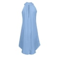 thumbnail image 5 of JYLPZYR Womens Dresses Women's Sexy Summer Round Neck Pleated Sleeveless Nightgown Mid-Length(Blue,XXL), 5 of 5