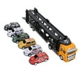 thumbnail image 3 of Camión de juguete de aleación desmontable de seis vehículos para niños, modelo de simulación de camión de transporte amarillo, 3 of 14