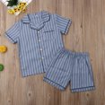 thumbnail image 2 of EYIIYE 2Pcs Toddler Kids Summer Sleepwear  Short Sleeve Button Top +Shorts, 2 of 7