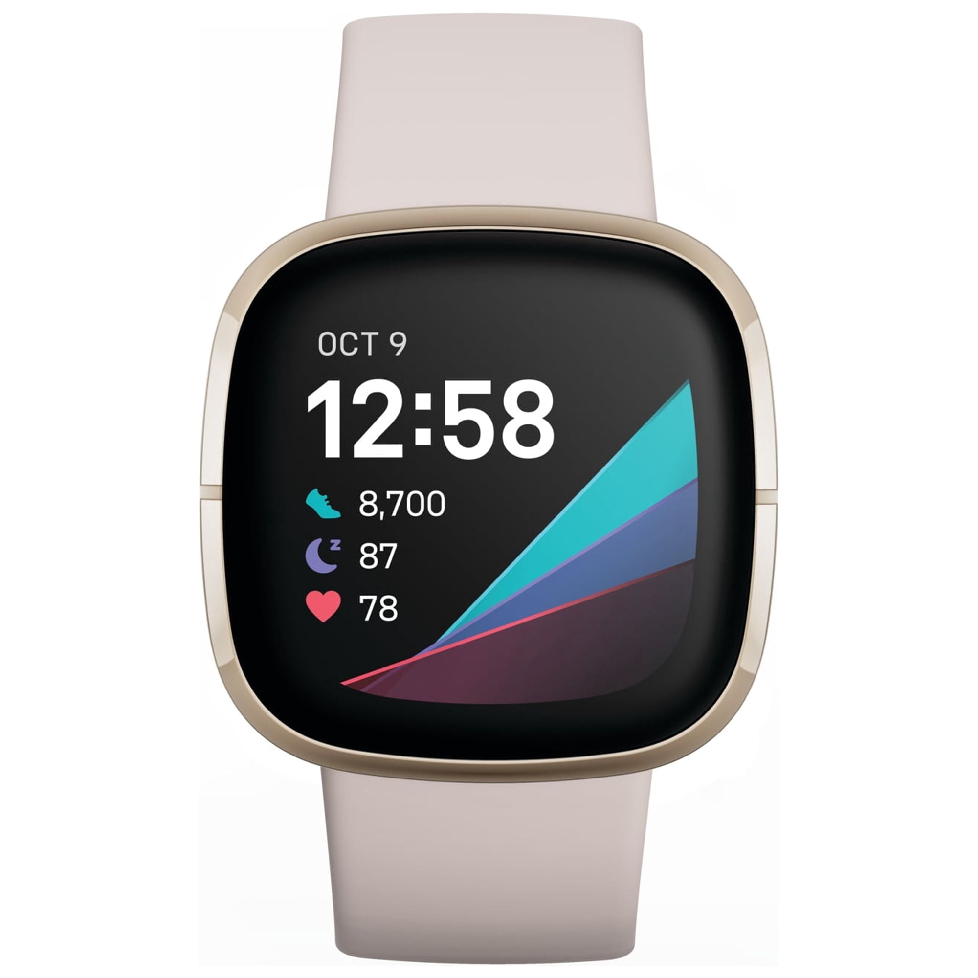 Restored Fitbit Sense Fitness Smartwatch (WiFi) Soft Gold Stainless Steel (Refurbished)