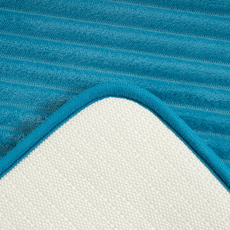 Mainstays 3-Piece Memory Foam Bathroom Rug Set, Aqua 