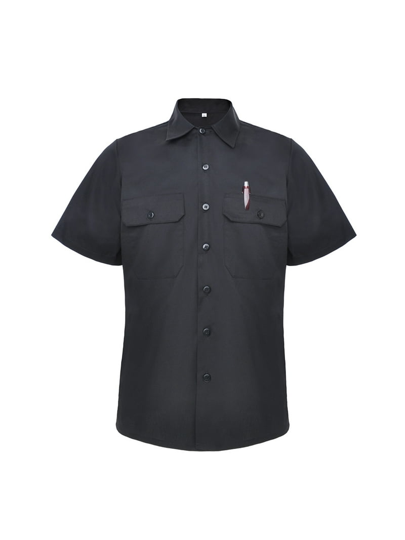 トップス Broad L/S Work Shirt size L Toptie Short Sleeve Work Shirt, Straight Collar, Cotton Polyester
