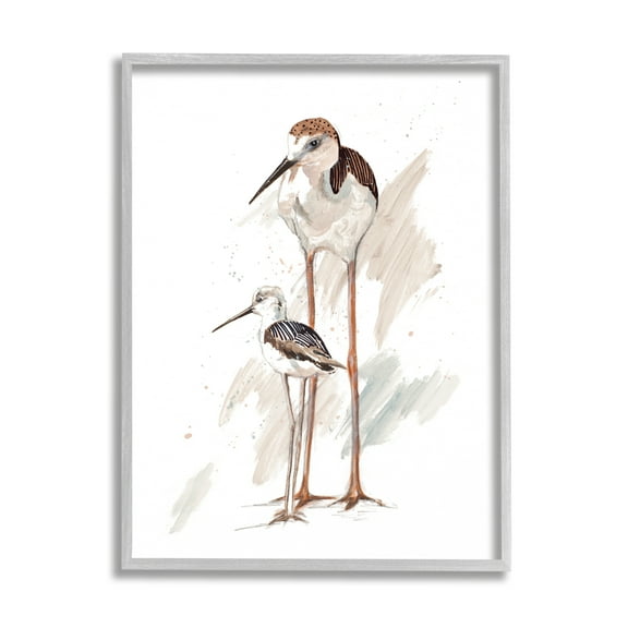Stupell Industries Beach Shorebird Pair Nautical Bird Tranquil Painting,11 x 14, Design by Patricia Pinto