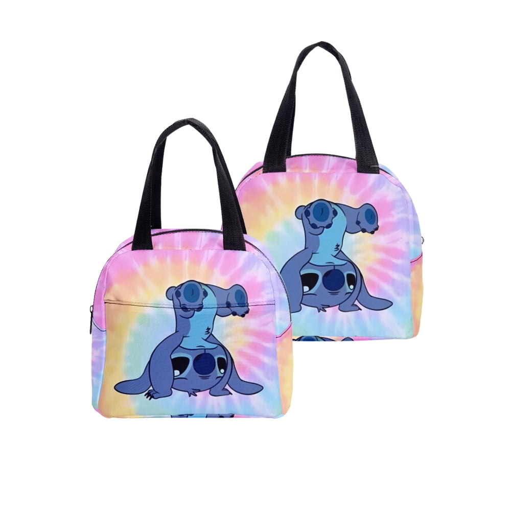 Classic Cartoon Lilo and Stitch Pattern Lunch Box Insulated Cooler Thermal Messager Bag(01