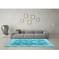 thumbnail image 3 of Ahgly Company Machine Washable Indoor Square Oriental Light Blue Traditional Area Rugs, 5' Square, 3 of 4