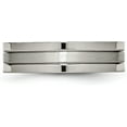 thumbnail image 4 of Chisel Titanium Brushed and Polished 6.2mm Grooved Band - Ring Size 13.5, 4 of 8