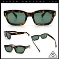 thumbnail image 2 of Mod Gentleman Style Hipster Narrow Thick Horn Rim Mod Sunglasses Tortoise - Green, 2 of 7