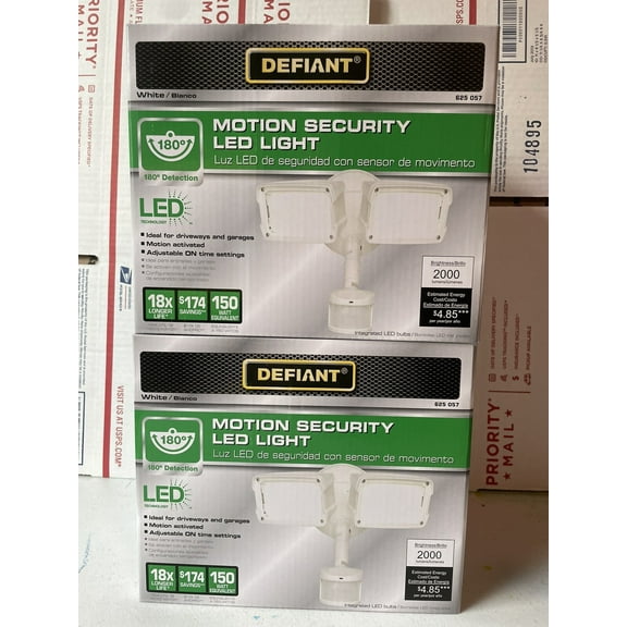 2 PACK Defiant 180 Degree Motion Activated LED Security Light White