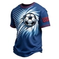 thumbnail image 3 of LNZGNM USA Soccer Men's Shirts Crewneck Short Sleeve 2026 Country Team Tee Shirts Fan International Football Shirt Retro Streetwear Top,Blue(XXXXL), 3 of 5