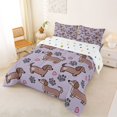 thumbnail image 2 of Homewish Cute Pet Dachshund Full Size Comforter Sets,Dog Paws Heart Bedding Comforter Set,Purple,Polkadot Reversible,3-Piece,1 Comforter and 2 Pillowcases, 2 of 7