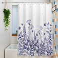 thumbnail image 3 of Purple Spring Floral Shower Curtain Set, Waterproof Shower Curtains for Bathroom, Watercolor Elegant Pastoral Flowers Washable Fabric Cloth Bath Curtain for Bathtub Decoration with Hooks 72x78 Inches, 3 of 9