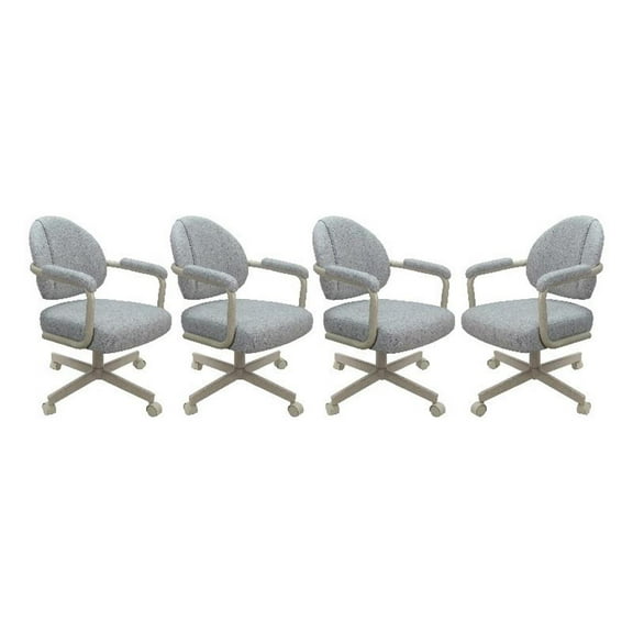4 - Swivel Metal Dining Caster Chair M-70 - Hemsath Slate - Beige