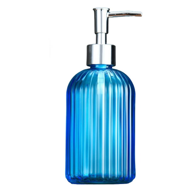 Botella dispensadora de jabón de 400ml con bomba, dispensador de gel de baño, contenedor de líquidos para baño, vacío, recargable para Hotel, baño Azul