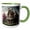 Green/White, variant on 3drose, Steam Punk House Scene, 11oz Two-tone Red Mug
