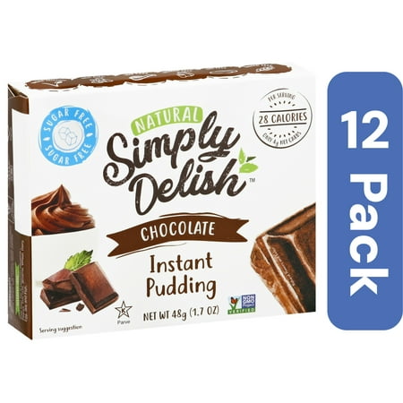 Simply Delish Pudding Pie Mix Chocolate No Sugar Added 1.7 oz (Pack Of 12)