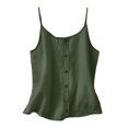 thumbnail image 6 of Tank Top for Women Linen, 2026 Summer Comfy Casual Loose Lightweight Sleeveless Shirts, Green 2XL, 6 of 8