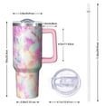 thumbnail image 3 of 40 oz Tie dye Flip Straw Lid Tumbler Stainless Steel Vacuum Insulated Handle Leak Proof Travel Mug Gift for Him Her, 3 of 5