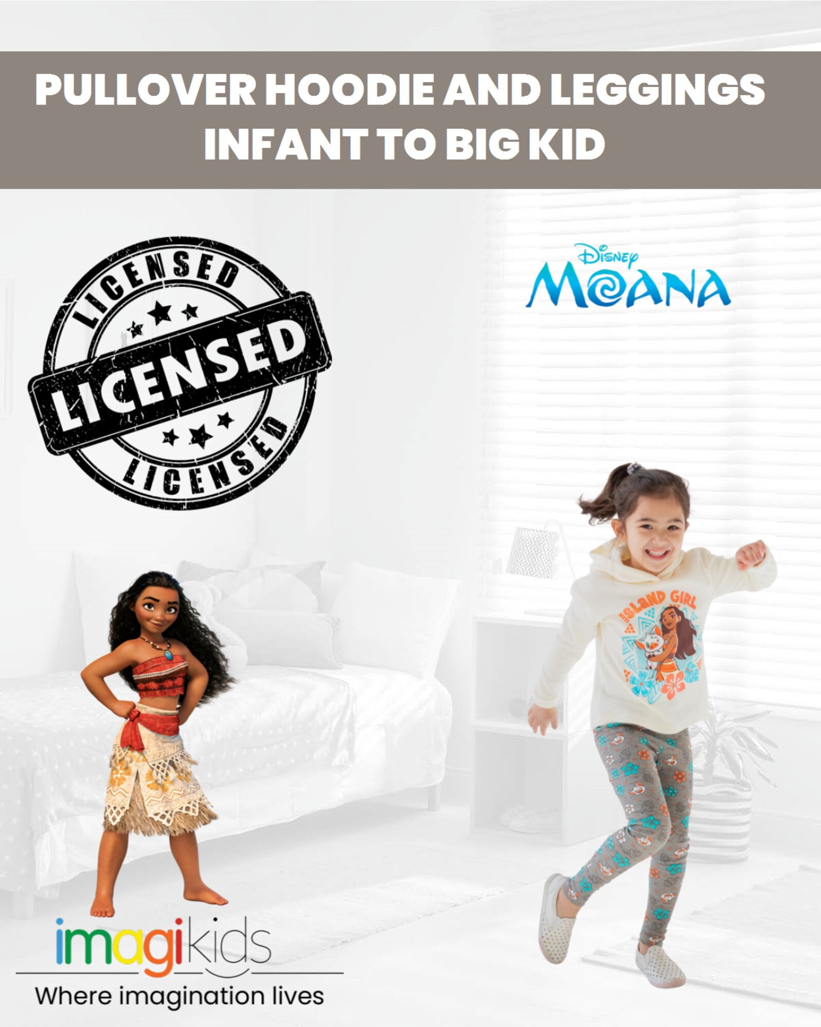Disney Moana Toddler Girls Pullover Hoodie and Leggings Outfit Set Infant to Big Kid