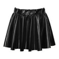 thumbnail image 1 of Aislor Youth Girls Metallic Athletic Dance Pleated Mini Skirts High Waist Scooter Skater Skort 2-16 Black 6-8, 1 of 6