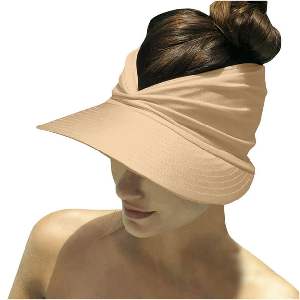 Sombreros de moda para mujer, visera solar, sombrero sólido ancho de verano, viseras de protección, gorra de playa con cola de caballo, sombrero para mujer