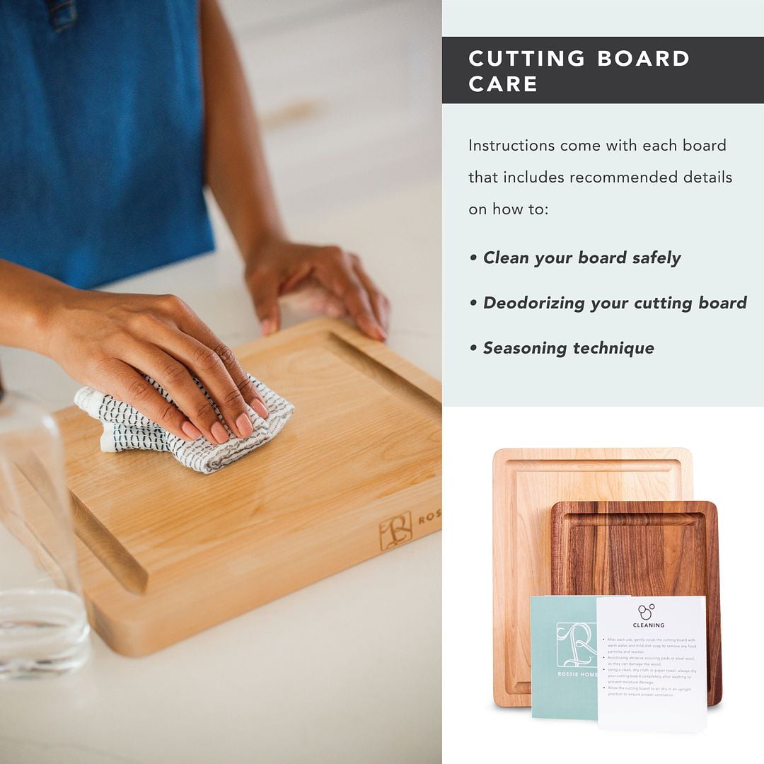 Rossie Home Blonde Maple Reversible Cutting Board with Juice Grooves, 11" x 9" x 1"