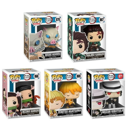 Funko POP! Animation - Demon Slayer Vinyl Figures - SET OF 5 (Nezuko, Muzan, Inosuke, Zenitsu +1)