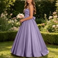 thumbnail image 6 of Shihyeh Girls Strapless Satin Ball Gown With Bow Flower Girl Dress For Wedding Bridesmaid Pageant Birthday Party Floor Length A-Line Dress For Kids Teens, 6 of 9