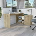 thumbnail image 3 of HQZX Modern L-Shaped Computer Desk, Adult Lap Desks, Particle Board, 45.9 x 59.6 ,Beige, 3 of 8