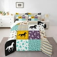 thumbnail image 1 of Erosebridal Ensembles de Literie Western pour Lit Double avec Couette, Insert de Couette Rustique de Style Ferme, Décor Fer à Cheval, Réversible, Ultra Doux, 3 Pcs, 1 of 7