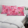 thumbnail image 3 of Valentine's Day Pillow Covers, Linen Long Throw Pillow Case, Watercolor Roses Flowers Butterfly Romance Holiday Pillow Protector Decorative Cushion Cover for Living Room/Bedroom 20" x 36", 3 of 8