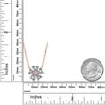 thumbnail image 2 of Gem Stone King 18K Rose Gold Plated Silver White Zirconia Pendant Necklace for Women (3.73 Cttw, Heart Shape 6MM, with 18 inch Chain), 2 of 4
