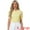 Yellow, variant on DARING DIVA Women's Peter Pan Collar Ruffled Trim Gingham Shirts Blouse M Pink