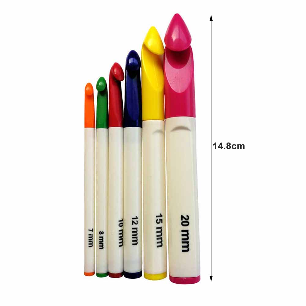 6pcs Huge Crochet Hooks Set Sweater Knitting Needle Weave Craft Yarn